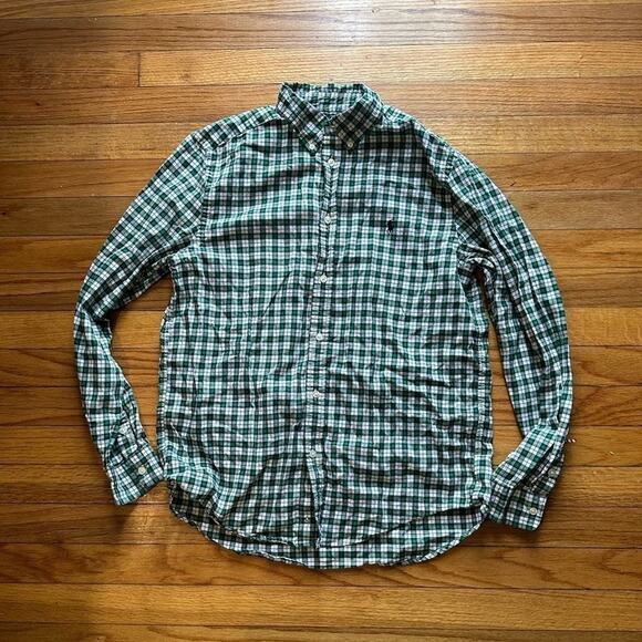 Ralph Lauren Kids Boys Green Plaid Longsleeve Shirt - Picture 1 of 7